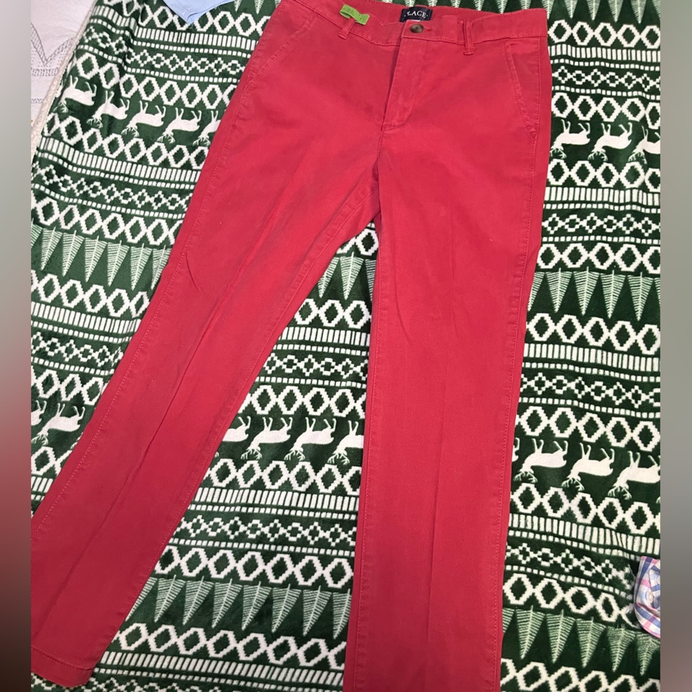 NEW boys red straight pants. Size 10 skinny fit